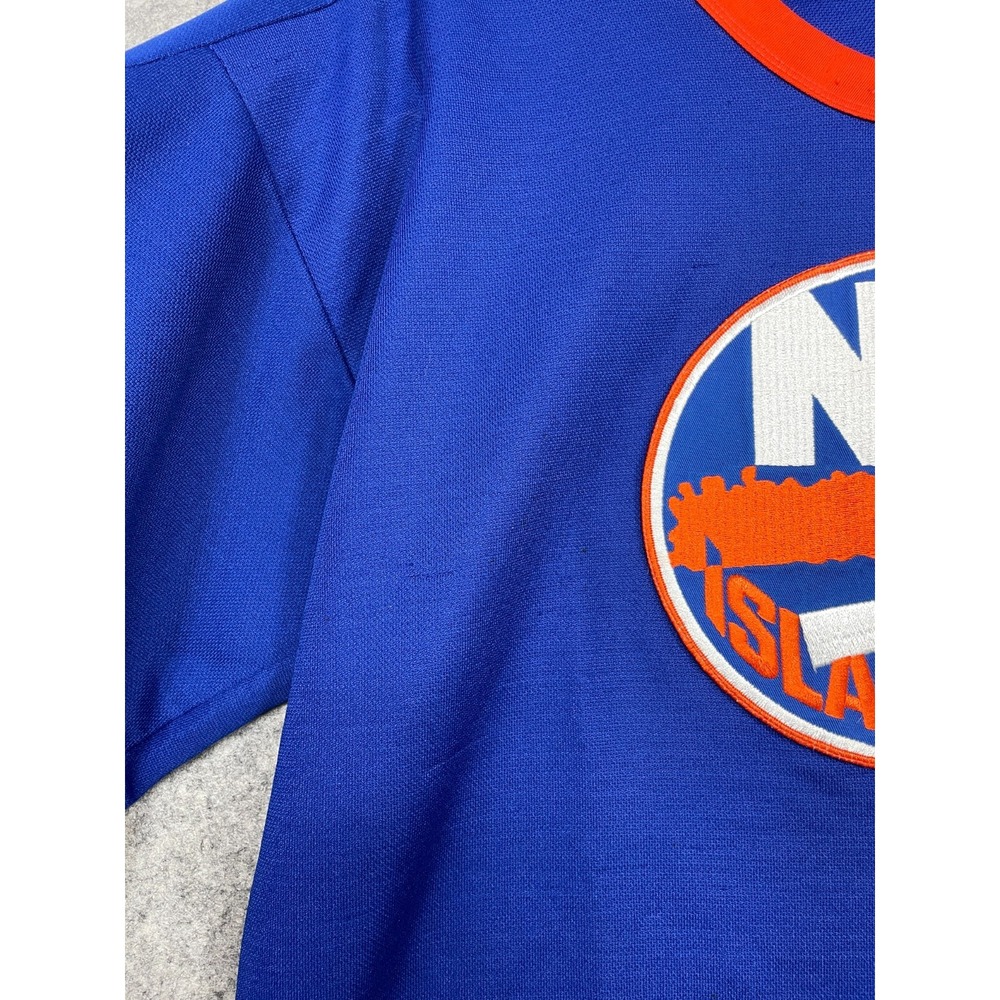Vintage CCM NY Islanders Hockey Jersey Mens L Blue Orange White New York Read - Picture 3 of 16